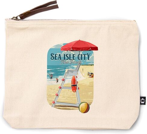 Lantern Press Sea Isle City, New Jersey, Lifeguard Stand, 100% Cotton Zipper Pouch, Travel Accessory, Go Bag in Saudi Arabia