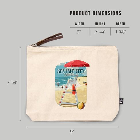 Lantern Press Sea Isle City, New Jersey, Lifeguard Stand, 100% Cotton Zipper Pouch, Travel Accessory, Go Bag in Saudi Arabia