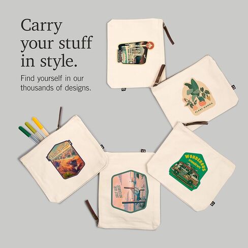 Lantern Press North Dakota, Sun and Bison, 100% Cotton Zipper Pouch, Travel Accessory, Go Bag in Saudi Arabia