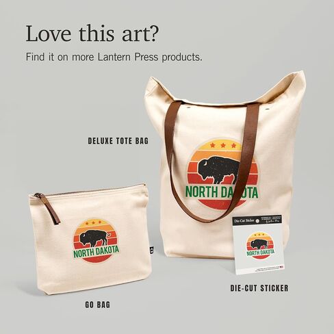 Lantern Press North Dakota, Sun and Bison, 100% Cotton Zipper Pouch, Travel Accessory, Go Bag in Saudi Arabia