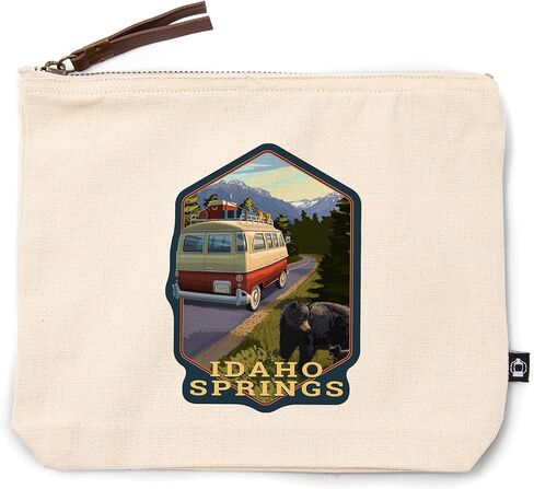 Lantern Press Idaho Springs, Colorado, Camper Van and Wildlife, 100% Cotton Zipper Pouch, Travel Accessory, Go Bag in Saudi Arabia