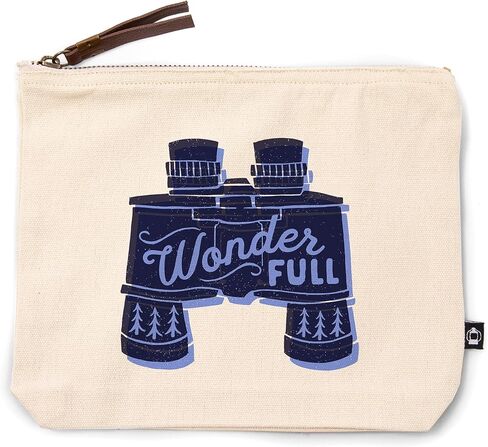 Lantern Press Outdoor More ، Wonder Full ، 100 ٪ Cotton Zipper Pouch ، ملحق السفر ، Go Bag in Kuwait