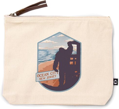 Lantern Press Ocean City, New Jersey, Bigfoot WPA Style, 100% Cotton Zipper Pouch, Travel Accessory, Go Bag in Saudi Arabia