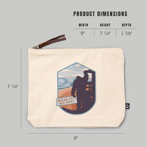 Lantern Press Ocean City, New Jersey, Bigfoot WPA Style, 100% Cotton Zipper Pouch, Travel Accessory, Go Bag in Saudi Arabia