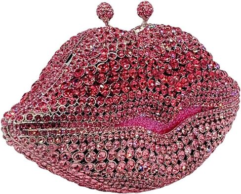 Women Sparkling Lip Evening Bag Rhinestone Clutch Luxury Purse Crystal Clutch for Wedding Party Prom in Saudi Arabia