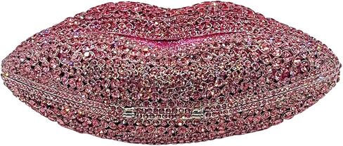 Women Sparkling Lip Evening Bag Rhinestone Clutch Luxury Purse Crystal Clutch for Wedding Party Prom in Saudi Arabia