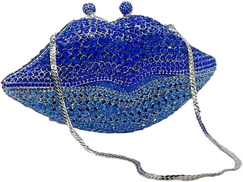 Women Sparkling Lip Evening Bag Rhinestone Clutch Luxury Purse Crystal Clutch for Wedding Party Prom in Saudi Arabia