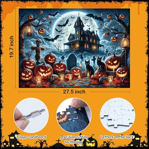 Christmas 1000-Piece Jigsaw Puzzle for Adults|Creative Play&Holiday Party Gifts |28 x 20 Inches Santa Claus Workshop Jigsaw Puzzle with Festive Northern Lights Steampunk Gears(Christmas -1, 1000) in Kuwait