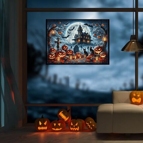 Christmas 1000-Piece Jigsaw Puzzle for Adults|Creative Play&Holiday Party Gifts |28 x 20 Inches Santa Claus Workshop Jigsaw Puzzle with Festive Northern Lights Steampunk Gears(Christmas -1, 1000) in Kuwait