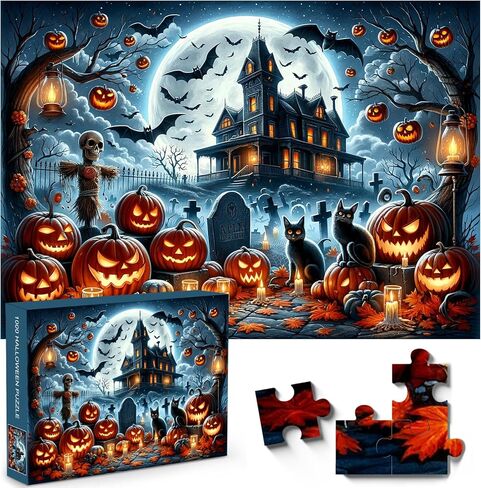 Christmas 1000-Piece Jigsaw Puzzle for Adults|Creative Play&Holiday Party Gifts |28 x 20 Inches Santa Claus Workshop Jigsaw Puzzle with Festive Northern Lights Steampunk Gears(Christmas -1, 1000) in Kuwait