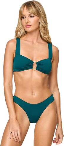 L*Space Willow Bikini Top for Women, Stylish Bralette Fit, Center Ring Detail, Extra-Thick Shoulder Straps, Removable Pads in Saudi Arabia