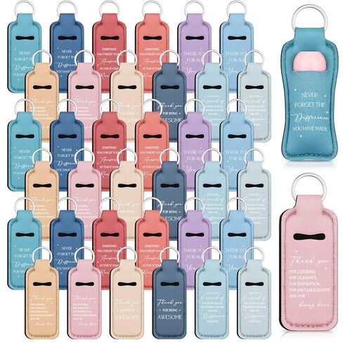36 Pcs Lip Gloss Bulk Lipstick Holder Keychain Inspirational Lip Gloss Pouch Portable Holder for Women Graduation Employee Appreciation Gifts(Inspirational) in Kuwait