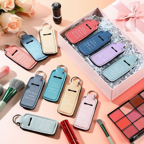36 Pcs Lip Gloss Bulk Lipstick Holder Keychain Inspirational Lip Gloss Pouch Portable Holder for Women Graduation Employee Appreciation Gifts(Inspirational) in Kuwait