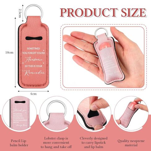 36 Pcs Lip Gloss Bulk Lipstick Holder Keychain Inspirational Lip Gloss Pouch Portable Holder for Women Graduation Employee Appreciation Gifts(Inspirational) in Kuwait