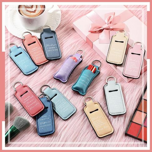36 Pcs Lip Gloss Bulk Lipstick Holder Keychain Inspirational Lip Gloss Pouch Portable Holder for Women Graduation Employee Appreciation Gifts(Inspirational) in Kuwait