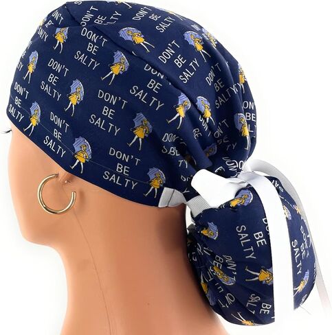 Ponytail Medical Scrub Cap – Don't Be Salty! – Dr. Hats, Nurses Hats. Scrub Hat for Women Blue in Saudi Arabia
