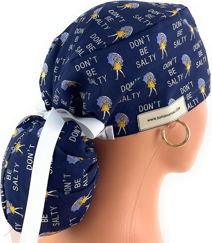 Ponytail Medical Scrub Cap – Don't Be Salty! – Dr. Hats, Nurses Hats. Scrub Hat for Women Blue in Saudi Arabia