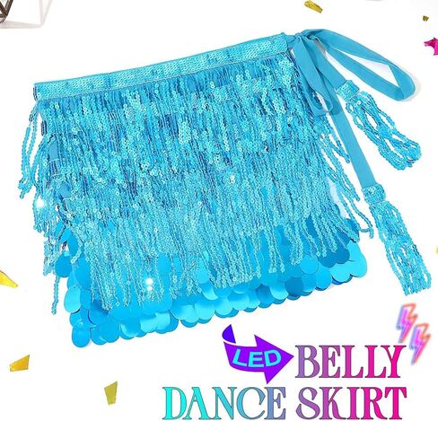 GRAEEN Sequin Mermaid Skirt Blue Sparkly Tassel Skirts for Women in Saudi Arabia
