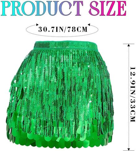 GRAEEN Sequin Mermaid Skirt Blue Sparkly Tassel Skirts for Women in Saudi Arabia