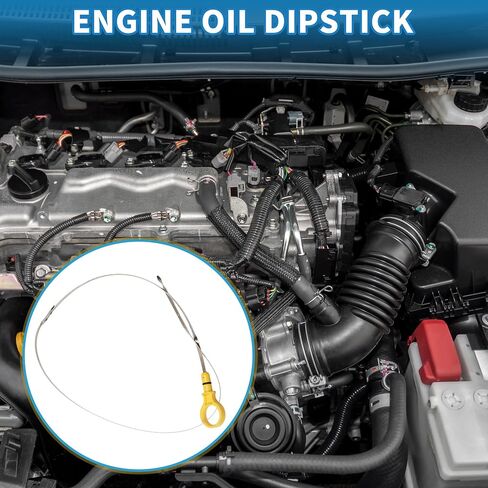 Engine Oil Dipstick No.5L1Z6750AA Oil Level Dip Stick Double Hole Indicator for Lincoln Navigator W/ 5.4L V8 2005-2014 Plastic Metal Yellow in Saudi Arabia