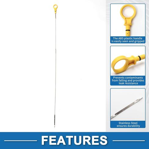 Engine Oil Dipstick No.5L1Z6750AA Oil Level Dip Stick Double Hole Indicator for Lincoln Navigator W/ 5.4L V8 2005-2014 Plastic Metal Yellow in Saudi Arabia