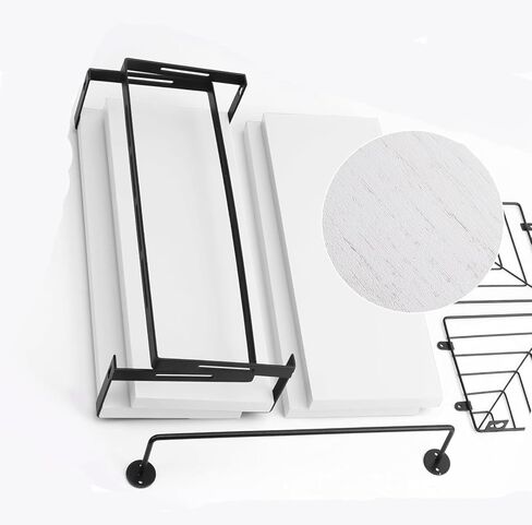 LiveGo 3+1 Floating Shelves for Wall, Bathroom Shelves Over Toilet with Metal Frame and Towel Bar for Kitchen, Bedroom, Living Room, Wall Shelves Organizers and Storage (White) in Kuwait
