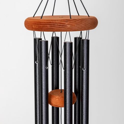 Festival 24-inch Redwood Wind Chime in Silver by Wind River for Patio, Backyard, Garden, and Outdoor décor. Made in The USA in Saudi Arabia