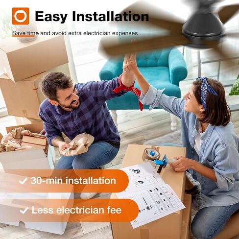 addlon Ceiling Fans with Lights, 42 Inch Low Profile Ceiling Fan with Light and Remote Control, Flush Mount, Reversible, 3CCT, Dimmable, Quiet, Black Small Ceiling Fan for Bedroom Indoor/Outdoor Use in Saudi Arabia