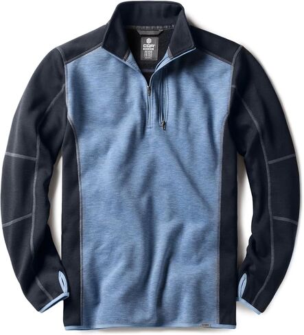 CQR Men's Quarter Zip Utility Fleece Pullover ، سترة حرارية غير رسمية في الهواء الطلق ، جيب سحاب الصدر ، غلاف طويل. in Kuwait