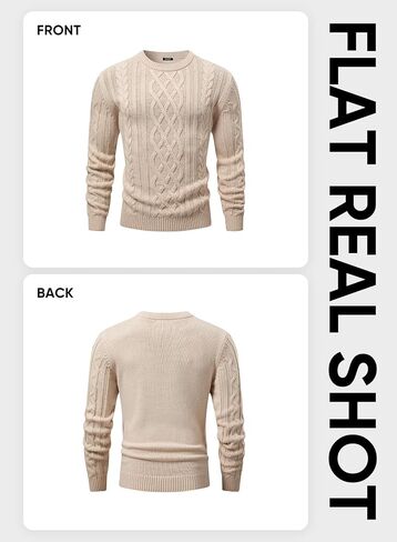 JMIERR Men's Cable Knit Pullover Sweater Casual Crewneck Long Sleeve Fisherman Knitted Sweaters in Saudi Arabia