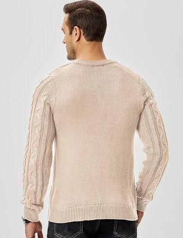 JMIERR Men's Cable Knit Pullover Sweater Casual Crewneck Long Sleeve Fisherman Knitted Sweaters in Saudi Arabia