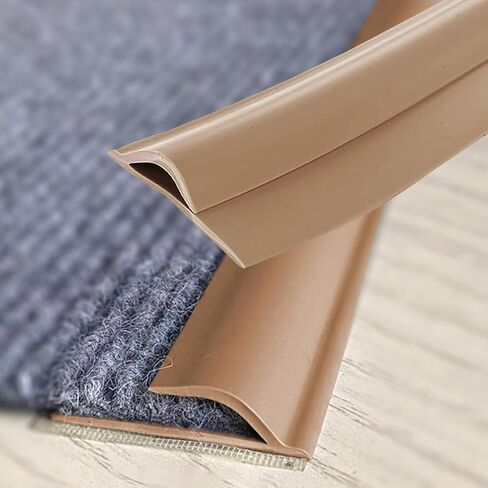 Flooring Transition Strips, Flexible Floor Transition Strip from Carpet to Tile, Flexible Rug Edge Protector for Doorway,Self Adhesive Cuttable Carpet Edge Trim Strip（White 10ft） in Kuwait