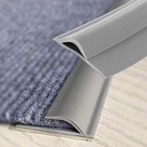 Flooring Transition Strips, Flexible Floor Transition Strip from Carpet to Tile, Flexible Rug Edge Protector for Doorway,Self Adhesive Cuttable Carpet Edge Trim Strip（White 10ft） in Kuwait