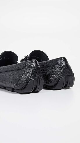 Parigi D (متوسطة) Gancini Black Pebble Leather Driver Shoiders Shoes (Salvatore in Kuwait