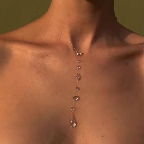 Dew Choker Necklace for Women Drop Necklace Lariat Necklaces for Women Simple Choker Handmade Dew Jewelry in Kuwait