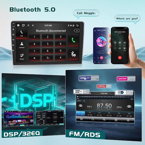 Hikity 4+64G Android 13 Carplay Stereo for 2011-2013 Hyundai Elantra Radio, 9 Inch IPS Touch Screen Radio, Wireless Carplay Android Auto, Bluetooth GPS WiFi 36EQ DSP FM RDS SWC+Mic, AHD Backup Cam in Saudi Arabia