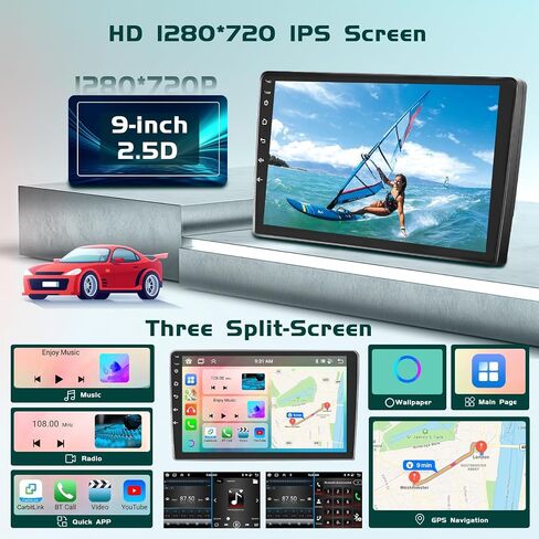 Hikity 4+64G Android 13 Carplay Stereo for 2011-2013 Hyundai Elantra Radio, 9 Inch IPS Touch Screen Radio, Wireless Carplay Android Auto, Bluetooth GPS WiFi 36EQ DSP FM RDS SWC+Mic, AHD Backup Cam in Saudi Arabia