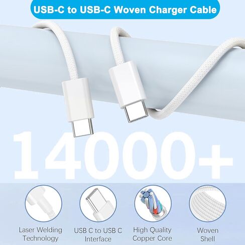 شاحن iPad سريع، شاحن iPad شحن سريع من النوع C USB C شاحن سريع Apple iPad شاحن 3 عبوات 6FT USB C إلى C كابل شحن سلك كتلة لهاتف iPhone 15/iPad Pro 12.9/11in iPad Air 6/5/4/Mini/iPad 10th in Kuwait