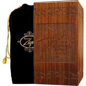 الجرار الخشبية زيا للرماد البشري للذكور البالغين ، دراجة نارية يدويًا ، جرة جثث التذكارية الكبرى للرماد البالغ البشري للرجال من أجل الجنازة أو الدفن أو المنزل ، و XL حتى 250 رطلاً مع كيس من الساتان in Kuwait