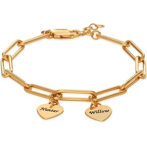 MyNameNecklace Personalized Rory Bracelet with Custom Heart Charms - Diamond Option - by MYKA in Kuwait