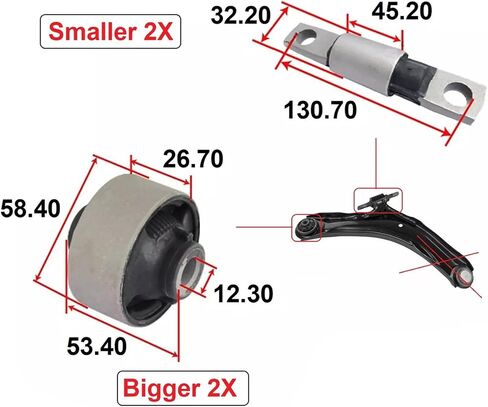 4pcs ذراع التحكم السفلى في الأمام في الجبهة اليسرى واليمين متوافق مع نيسان روغ 08-19 ؛ Sentra 07-12 ؛ 370Z 09-11 استبدال 54501-4BA0A ، 54501-4CU0A in Saudi Arabia