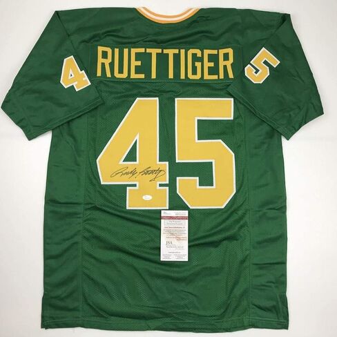 موقعة/موقعة Rudy Ruettiger Notre Dame Green College Jersey JSA Coa in Kuwait