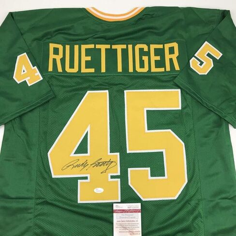 موقعة/موقعة Rudy Ruettiger Notre Dame Green College Jersey JSA Coa in Kuwait