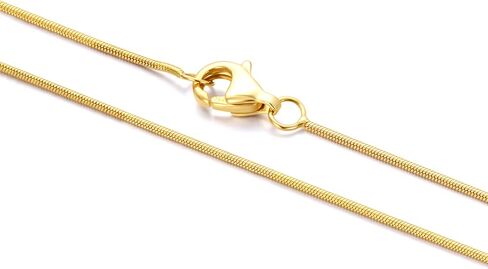 18K الذهب الأصفر 0.7 ملم ، قلادة سلسلة متعرجة من سلسلة Snringbone-chain 1 ملم للنساء ، قلادة عظم الأفعى الذهبية ، سلسلة ذهبية صلبة قوية 18 قيراط ، 14inch-36inch in Kuwait