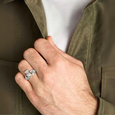 Biddy Murphy Irish Claddagh Ring for Men ، 925 Sterling Silver Men Form Traditive Celtic Claddagh Ring المستوردة مباشرة من أيرلندا in Saudi Arabia