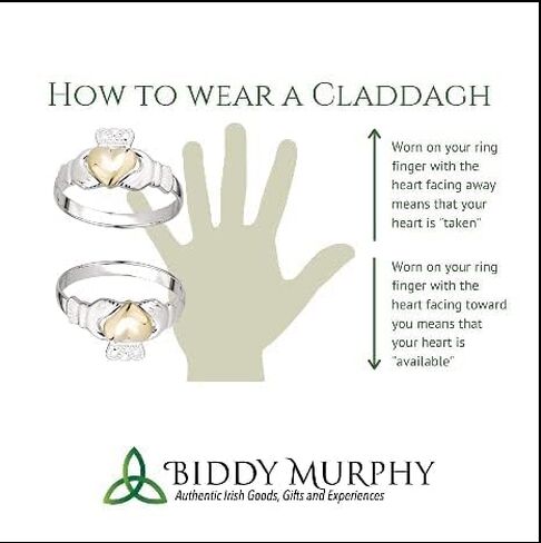 Biddy Murphy Irish Claddagh Ring for Men ، 925 Sterling Silver Men Form Traditive Celtic Claddagh Ring المستوردة مباشرة من أيرلندا in Saudi Arabia