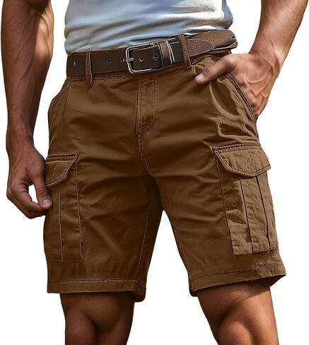 JiXiang Men Cargo Shorts with Pockets Casual Knee Length Lightweight Shorts Stretch Outdoor Hiking Travel Work Short Pants in Saudi Arabia