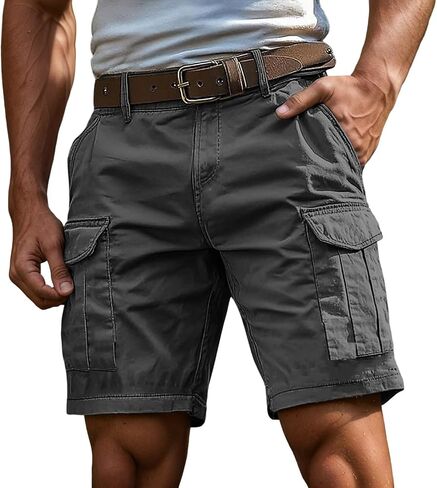 JiXiang Men Cargo Shorts with Pockets Casual Knee Length Lightweight Shorts Stretch Outdoor Hiking Travel Work Short Pants in Saudi Arabia