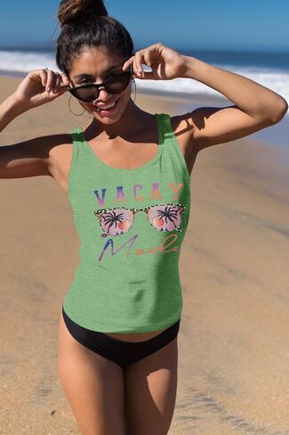 Vacay Mode Tank Top Women النظارات الشمسية الشاطئ Racerback الدبابات هاواي الصيف بلا أكمام عارضة المحملة قميص in Kuwait