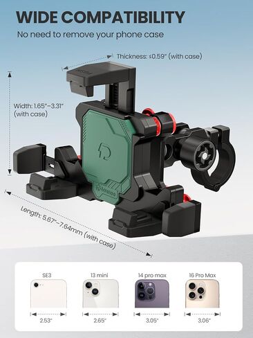 tounee All Metal Motorcycle Phone Mount with Magnetic Levitation Shock Absorbing, Anti-Theft Handlebar Clamp, Bike Cell Phone Mount for iPhone 16 Pro Max, 15 14, Galaxy S24 Ultra, 4.7-7.2" Phones in Saudi Arabia